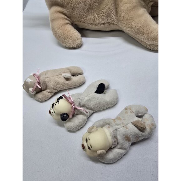 Vintage 1991 Hasbro Puppy Surprise Plush Tan mom Dog 3 puppies- *WELL USED* - Picture 8 of 16